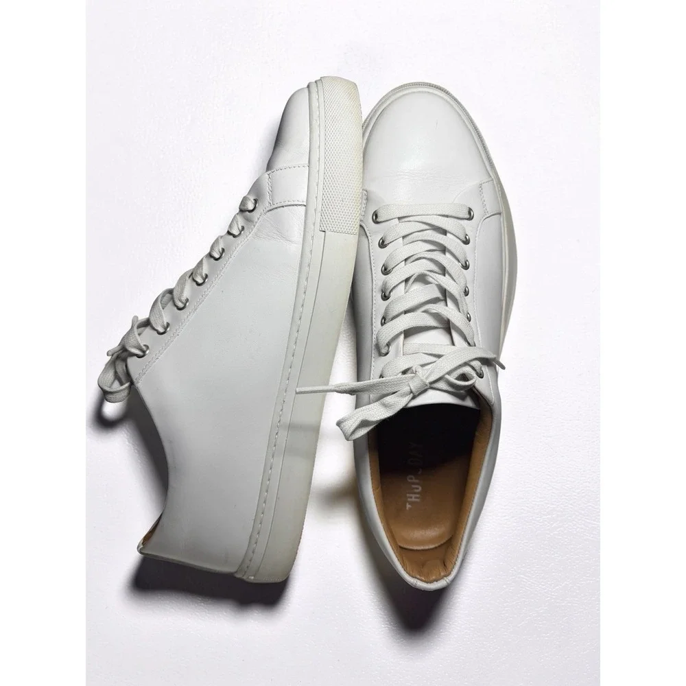 Thursday Everyday Shoes Men's Size 12 White Leather Low Top Casual Sneaker LK NW